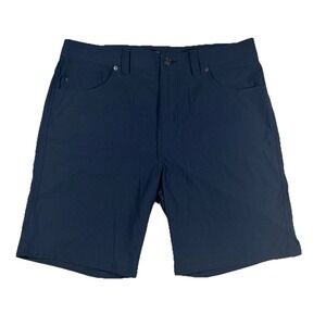 prAna Shorts Men 36 Brion 9" Blue Stretch Trail Outdoor Hiking Gorpcore Camping